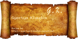 Gyertya Klaudia névjegykártya